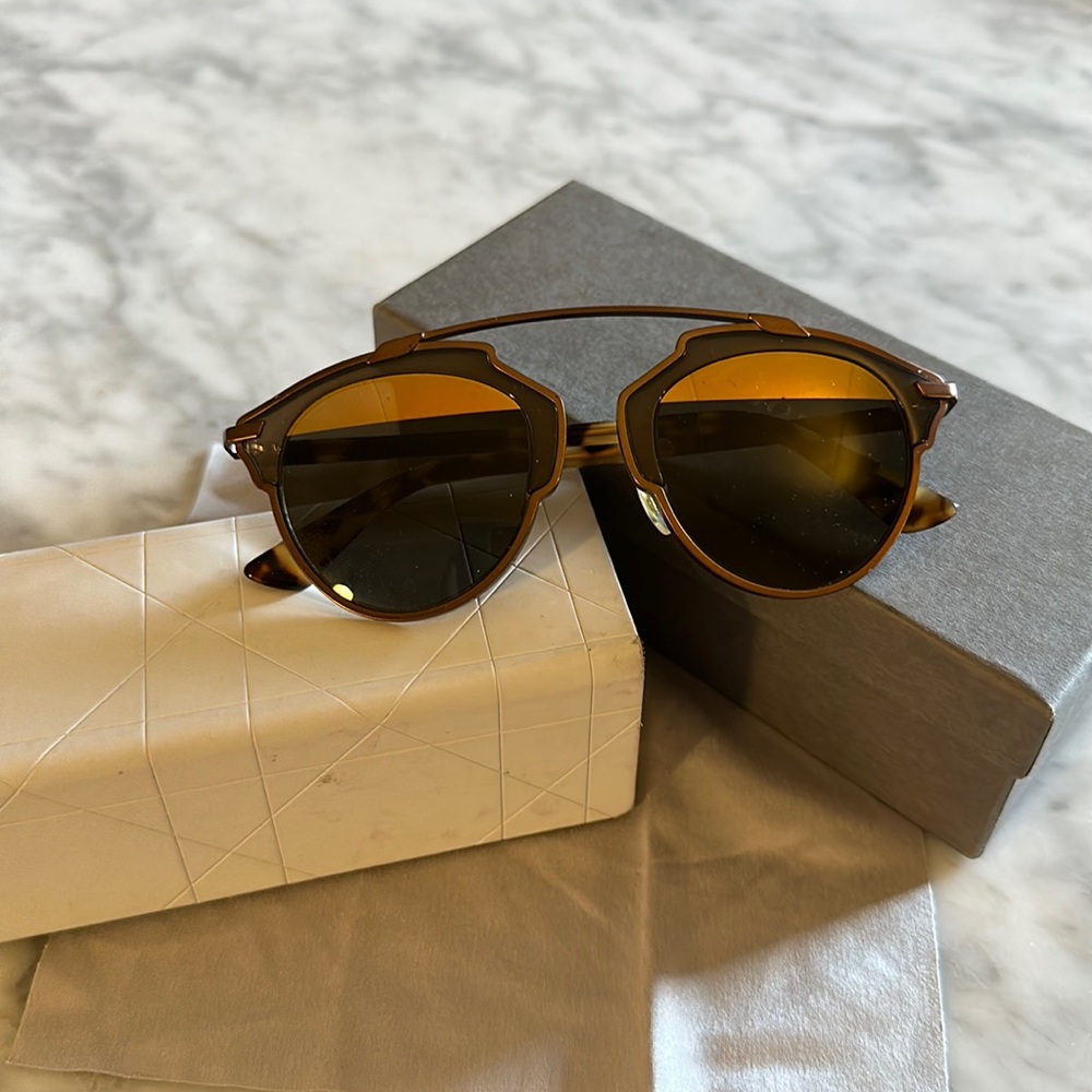 Brown DIOR so real sunglasses. Comes with case and original box and cleaner
